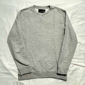 Zara Man Essentials Textured Crewneck Sweatshirt Grey S